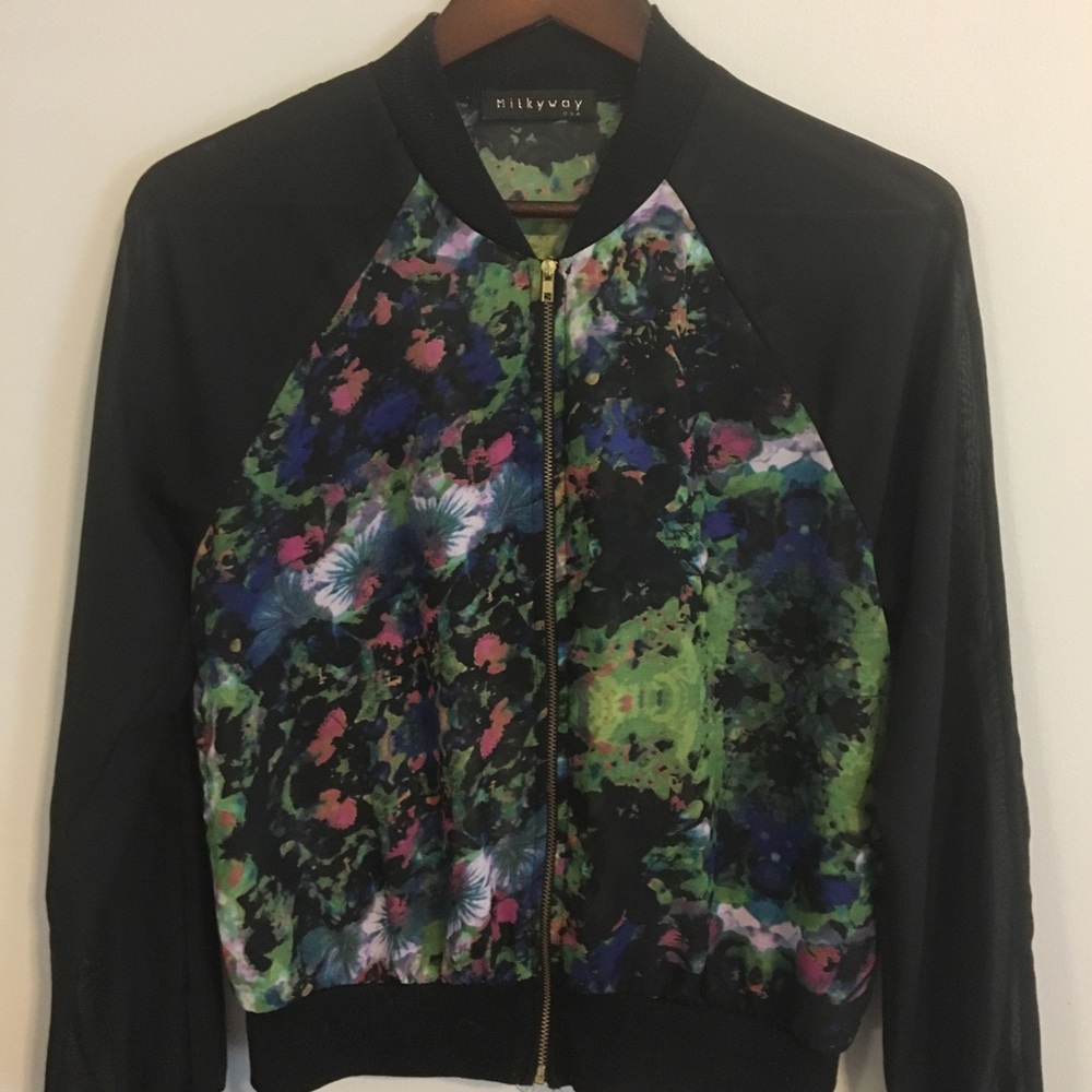 Floral Zipper Jacket/Blouse